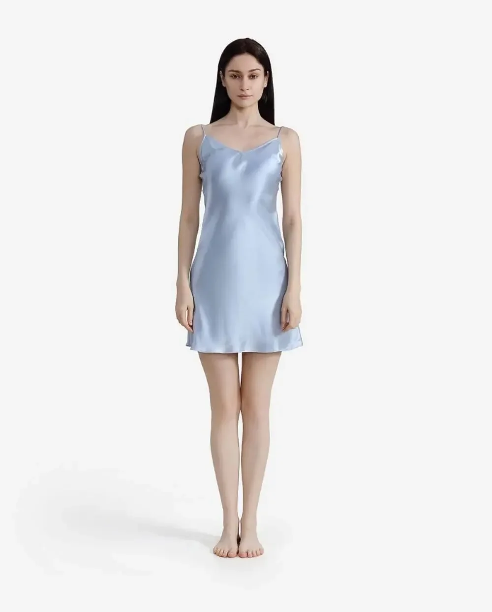 Sunday Citizen EcoSilk Silk Chemise Women's M Blue Lace Luxury Sleepwear